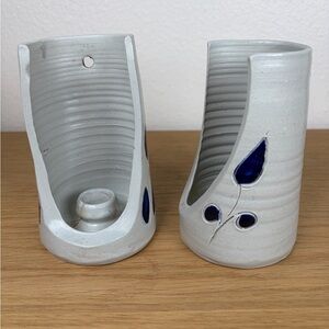 Williamsburg Pottery Vintage Salt Glazed Wall Scone Candle Holders (Set of 2)